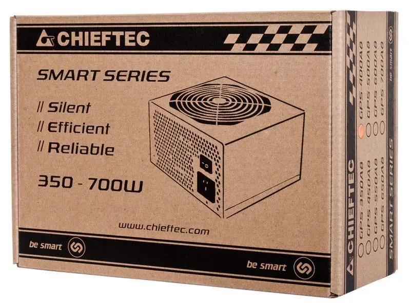 CHIEFTEC zdroj GPS-400A8 400W, 12cm fan, akt.PFC, el.šňůra