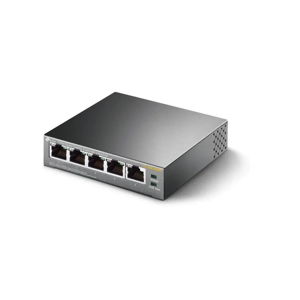 TP-LINK TL-SG1005P Stolní switch s 5 gigabitovými porty, 4 porty mají PoE
