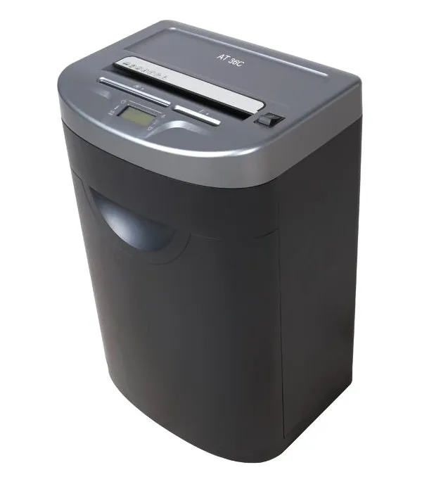 AT skartovač AT-36C/ řez 2x10 mm/ prac. šíře 230 mm/ kapacita 15 listů/ objem koše 35 l/ stupeň utajení P5/ šedo-černý
