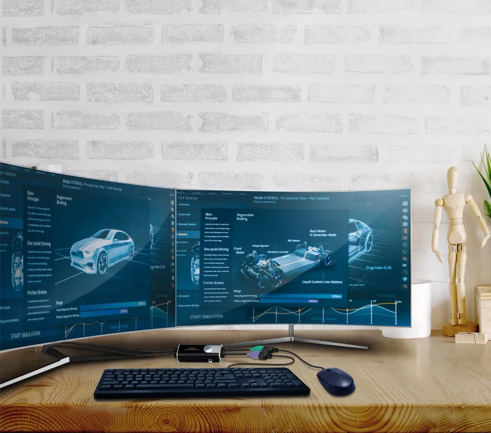 ATEN 2-Portový USB Bezokrajový kabelový KVM přepínač
