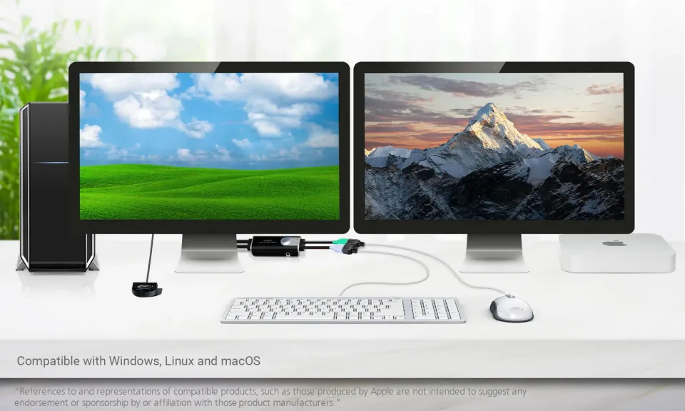 ATEN 2-Portový USB Bezokrajový kabelový KVM přepínač