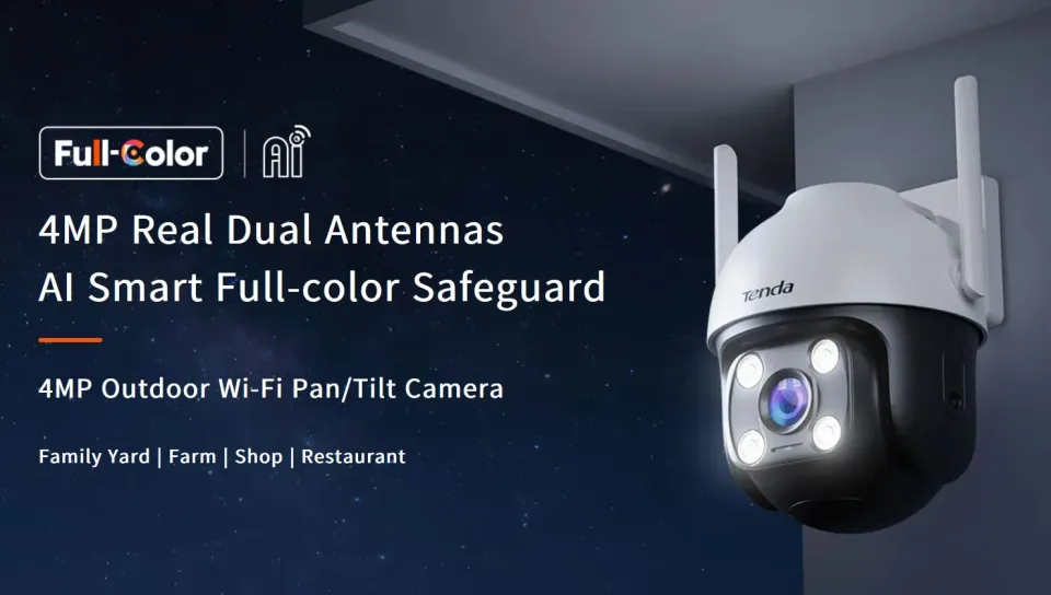Tenda RH7-WCA - Venkovní otočná IP65 WiFi 4MPx kamera, noční LED, audio, detekce pohybu, CZ app