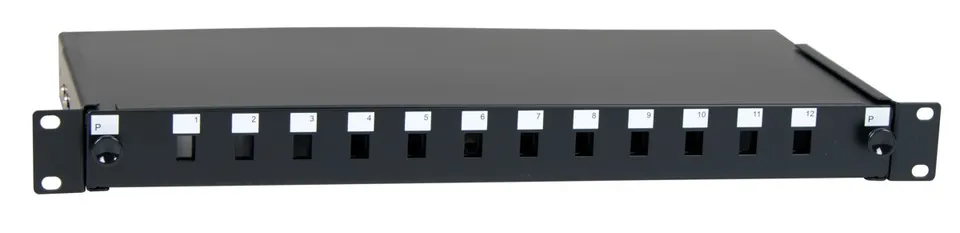 Masterlan optická vana 12x SC Simplex, patch panel vč. kazety, 1U, 19", černá