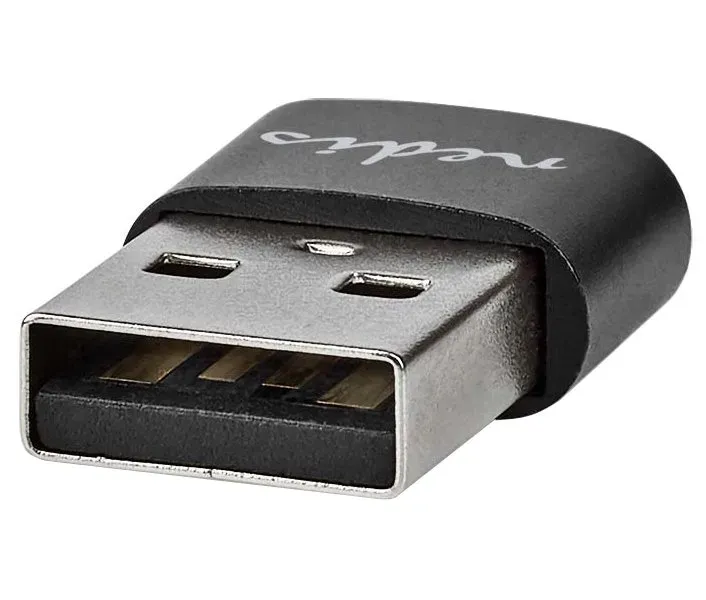 NEDIS adaptér USB/ konektory USB 2.0 A – USB-C zásuvka/ černý/ blistr