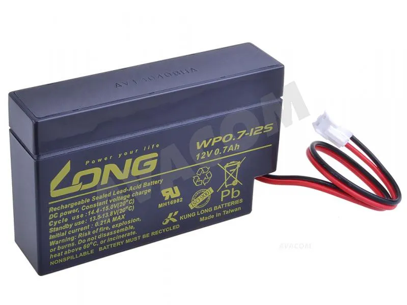 Avacom Long Baterie 12V 0,7Ah olověný akumulátor JST
