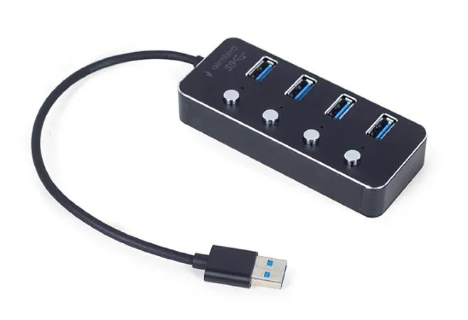 Gembird USB-Hub 4-Port USB 3.1 (Gen 1) Hub mit Schaltern