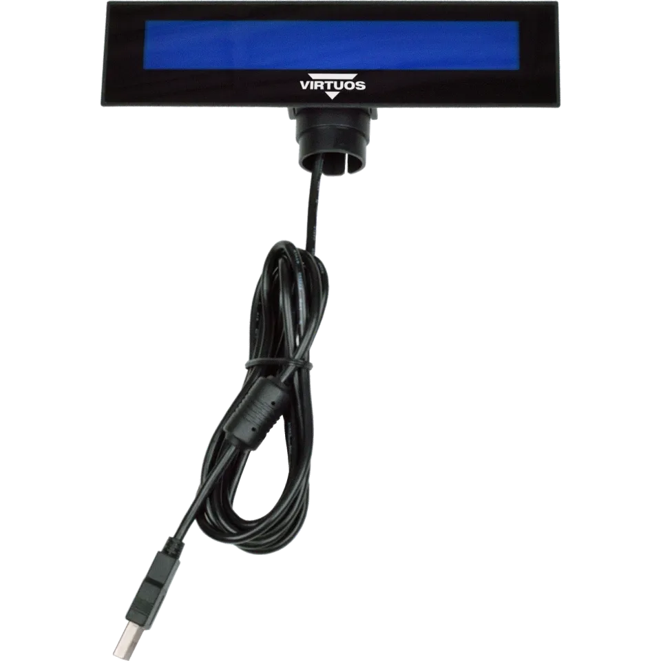 Virtuos LCD zákaznický displej Virtuos FL-2026MB 2x20, USB, černý