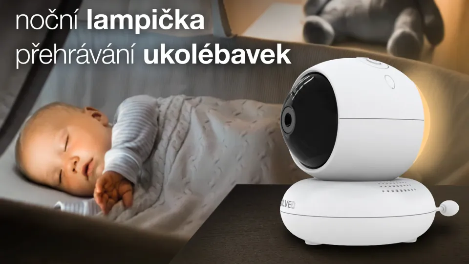 EVOLVEO BabyMonitor NL4, Dětská chůvička s nočním světlem a otočnou kamerou