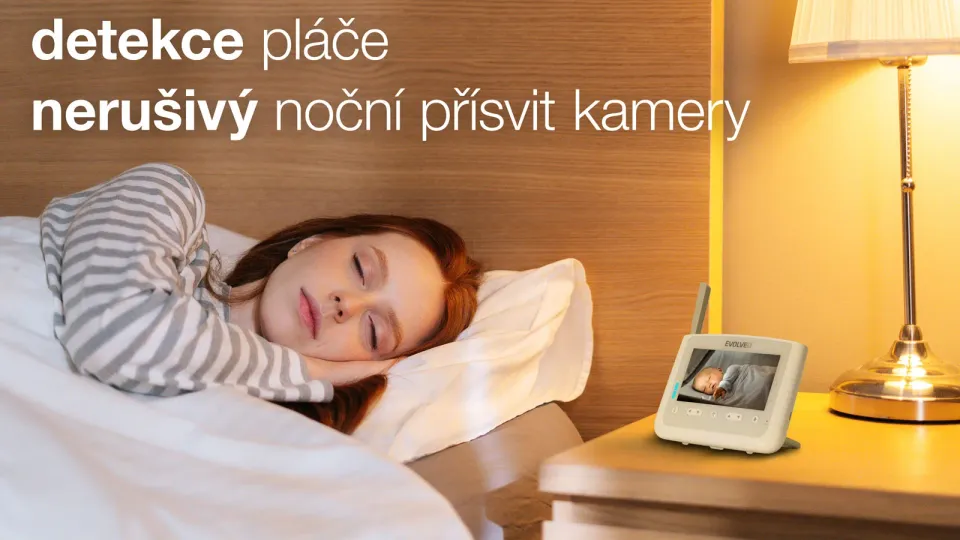 EVOLVEO BabyMonitor NL4, Dětská chůvička s nočním světlem a otočnou kamerou