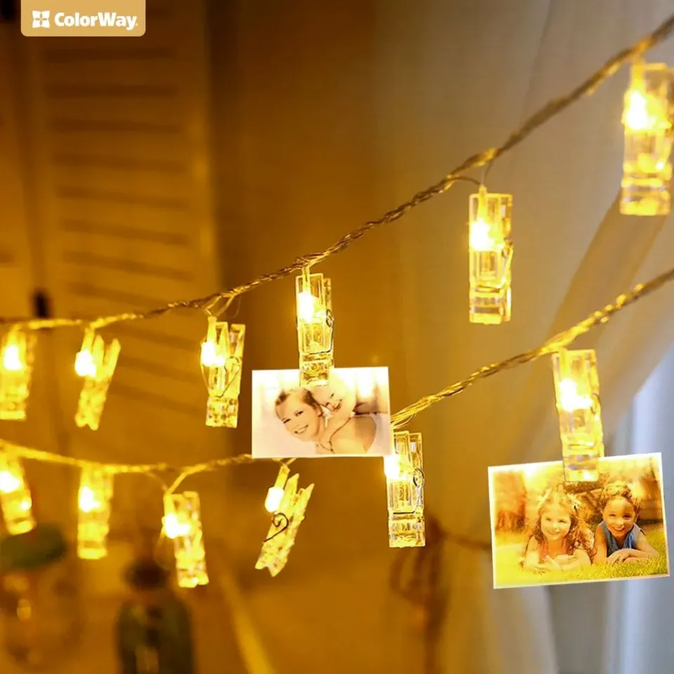 COLORWAY LED fotokolíčky / 40 LED / délka 4,2 m / teplá bílá/ napájení 3x AA