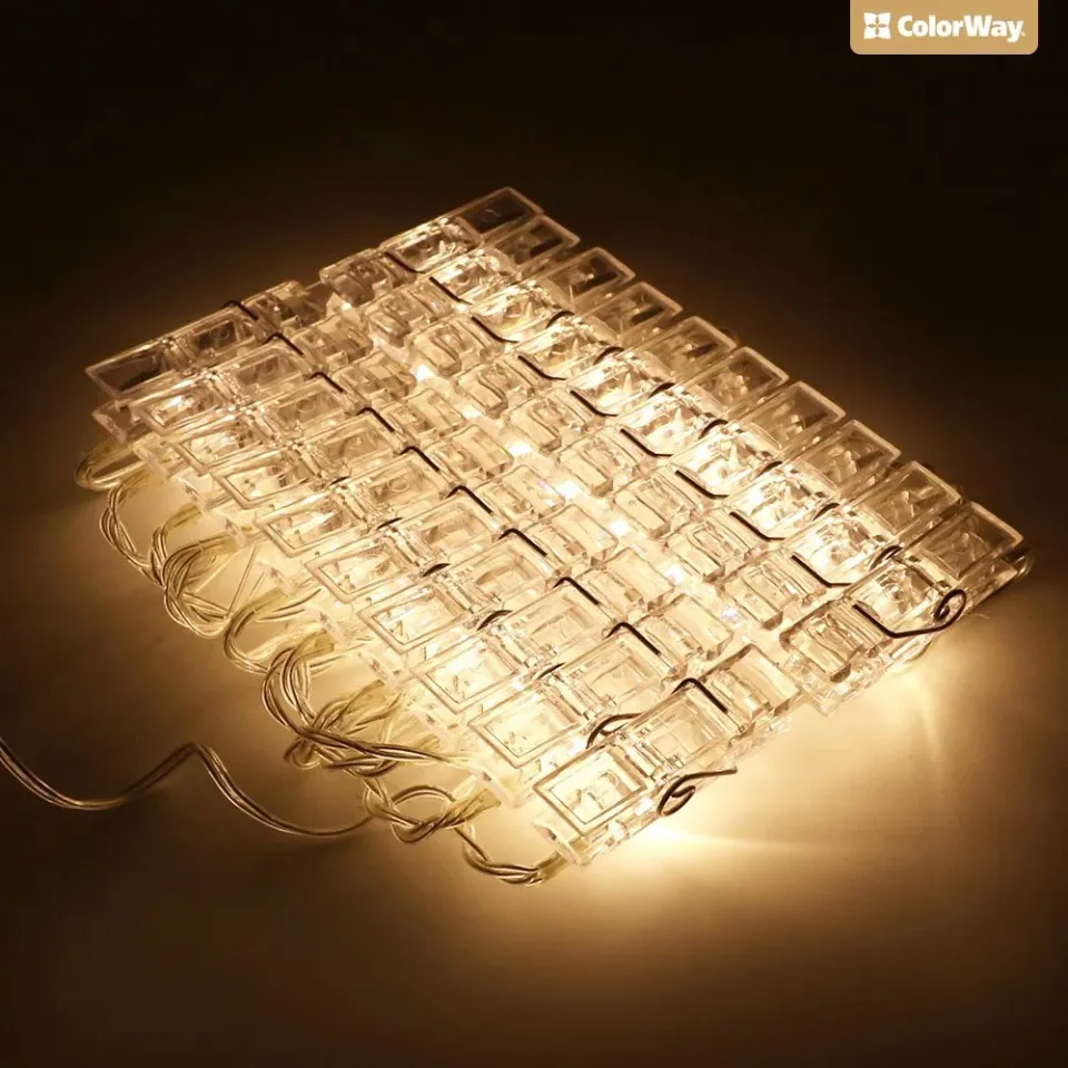 COLORWAY LED fotokolíčky / 40 LED / délka 4,2 m / teplá bílá/ napájení 3x AA