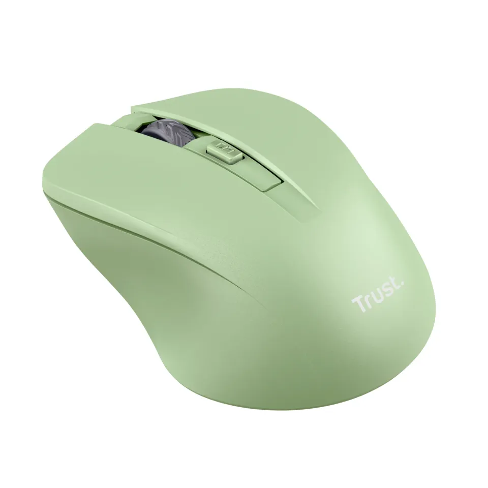 TRUST myš Mydo tichá bezdrátová myš, optická, USB, zelená