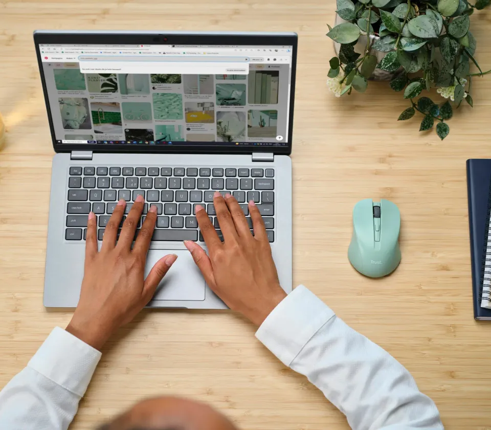TRUST myš Mydo tichá bezdrátová myš, optická, USB, zelená