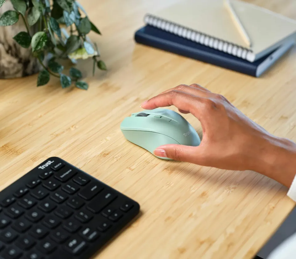 TRUST myš Mydo tichá bezdrátová myš, optická, USB, zelená