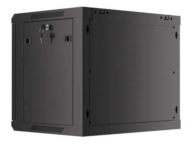 LANBERG 19" RACKOVÁ SKŘÍŇ PRO MONTÁŽ NA STĚNU 9U/600X450 PRO VLASTNÍ MONTÁŽ S KOVOVÝMI DVEŘMI ČERNÁ