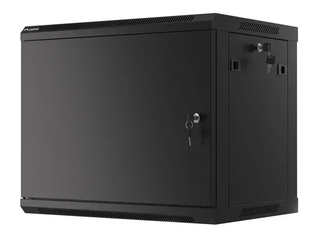 LANBERG 19" RACKOVÁ SKŘÍŇ PRO MONTÁŽ NA STĚNU 9U/600X450 PRO VLASTNÍ MONTÁŽ S KOVOVÝMI DVEŘMI ČERNÁ