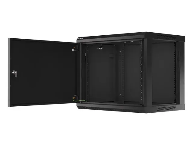 LANBERG 19" RACKOVÁ SKŘÍŇ PRO MONTÁŽ NA STĚNU 9U/600X450 PRO VLASTNÍ MONTÁŽ S KOVOVÝMI DVEŘMI ČERNÁ
