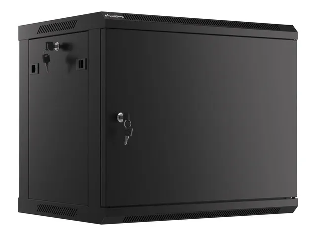 LANBERG 19" RACKOVÁ SKŘÍŇ PRO MONTÁŽ NA STĚNU 9U/600X450 PRO VLASTNÍ MONTÁŽ S KOVOVÝMI DVEŘMI ČERNÁ