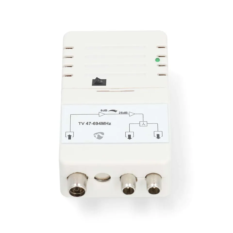 Nedis SAMP42222WT - Anténní zesilovač CATV | Zesílení: 25 dB | 47 - 694 MHz| Poč
