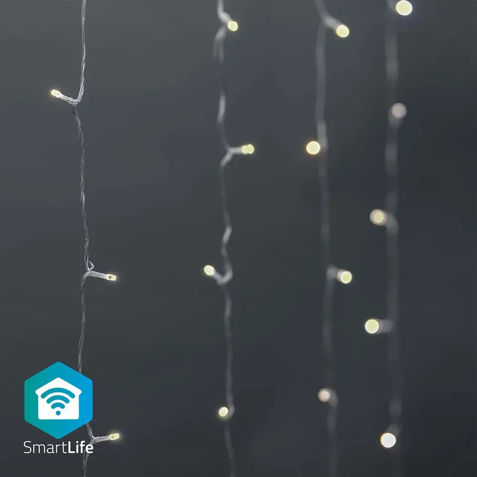 Nedis WIFILXC01W200 SmartLife světelný řetěz | Záclona | Wi-Fi | Teplá Bílá | 20