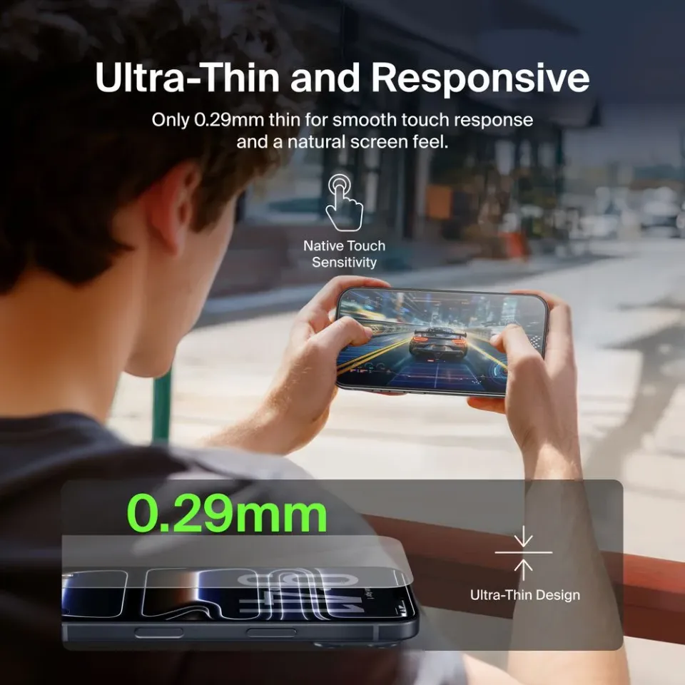Belkin SCREENFORCE UltraGlass2 Anti-Microbial ochranné sklo pro iPhone 16 / 15 /