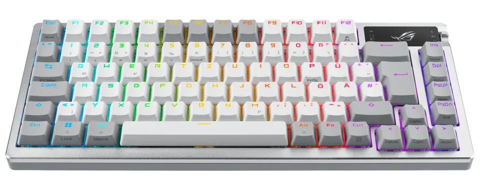 ASUS klávesnice ROG AZOTH Moonlight White, mechanická, Bluetooth, US, bílá