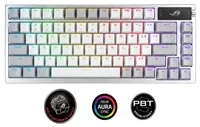ASUS klávesnice ROG AZOTH Moonlight White, mechanická, Bluetooth, US, bílá