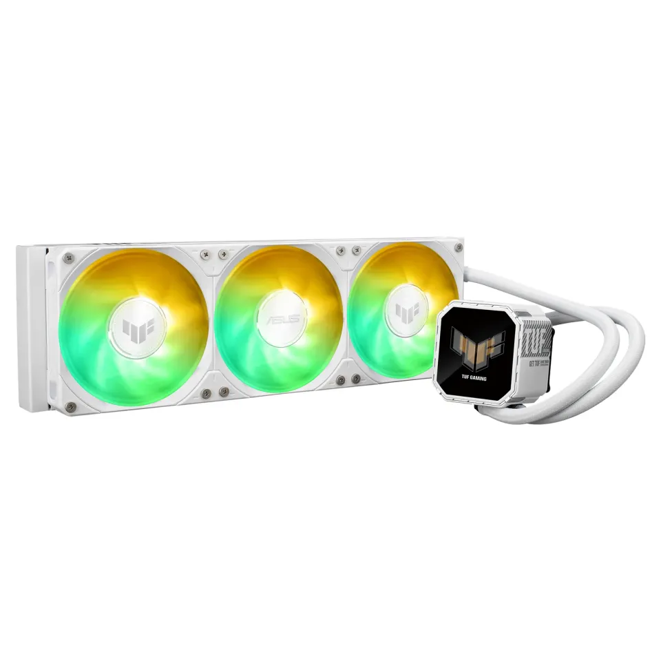 ASUS vodní chladič CPU AIO TUF GAMING LC III 360 ARGB LCD White, 3x120mm, LGA1851, AM5