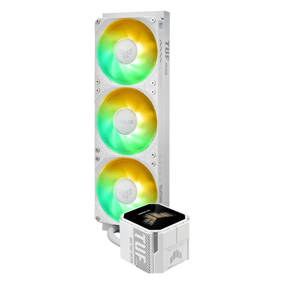 ASUS vodní chladič CPU AIO TUF GAMING LC III 360 ARGB LCD White, 3x120mm, LGA1851, AM5