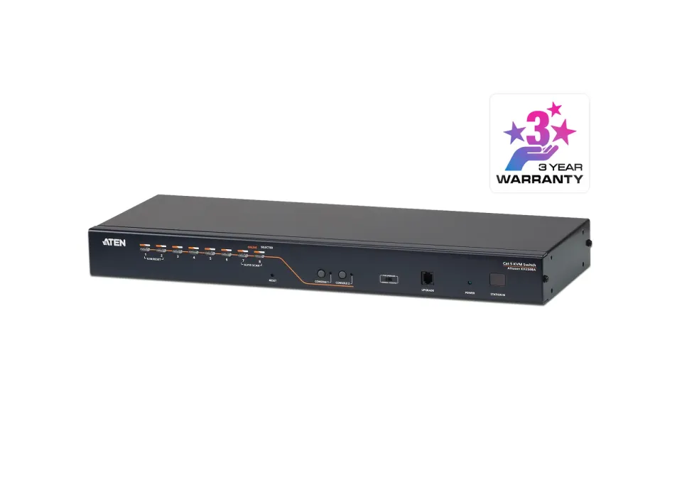 ATEN KH-2508A CAT5 KVM 8-port, dvě konzoly
