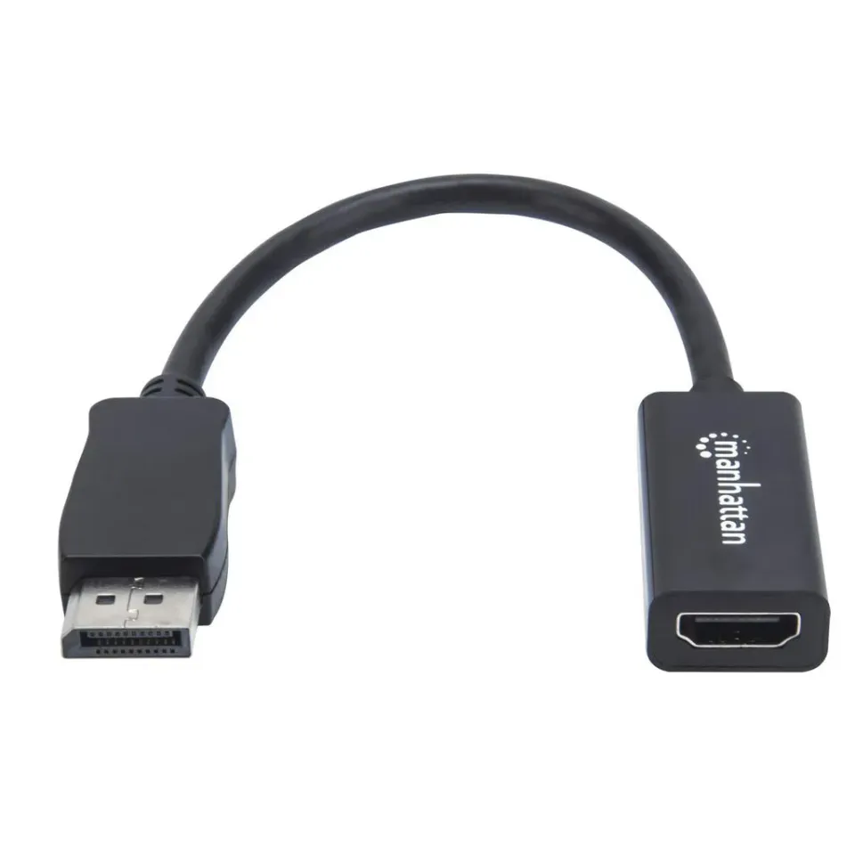 MANHATTAN Adaptér, DisplayPort, DP-Male/HDMI-Female, černý