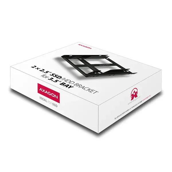 AXAGON RHD-225, kovový rámeček pro 2x 2.5" HDD/SSD do 3.5" pozice, montáž ventil