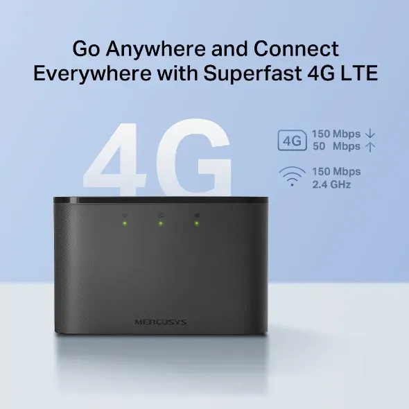 Mercusys MT110 WiFi4 4G LTE router (N150, 4G LTE, 2,4GHz, 1xnanoSIM)