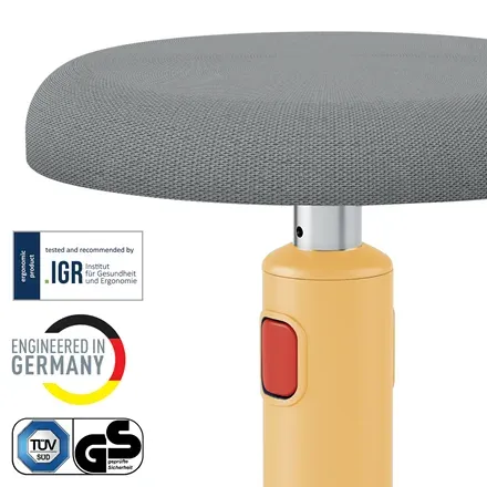 LEITZ Ergonomická balanční židle pro sezení/stání ERGO Cosy Stool, teplá žlutá
