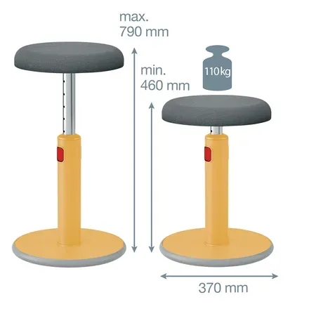 LEITZ Ergonomická balanční židle pro sezení/stání ERGO Cosy Stool, teplá žlutá