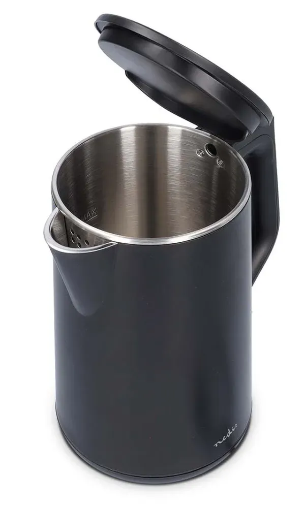 NEDIS rychlovarná konvice KAWK361EBK/ objem 1.5 l/ otáčení o 360°/ spotřeba 2200 W/ černá/ plast