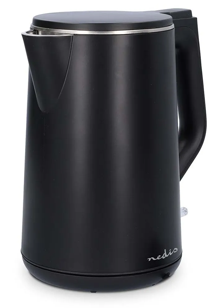 NEDIS rychlovarná konvice KAWK361EBK/ objem 1.5 l/ otáčení o 360°/ spotřeba 2200 W/ černá/ plast