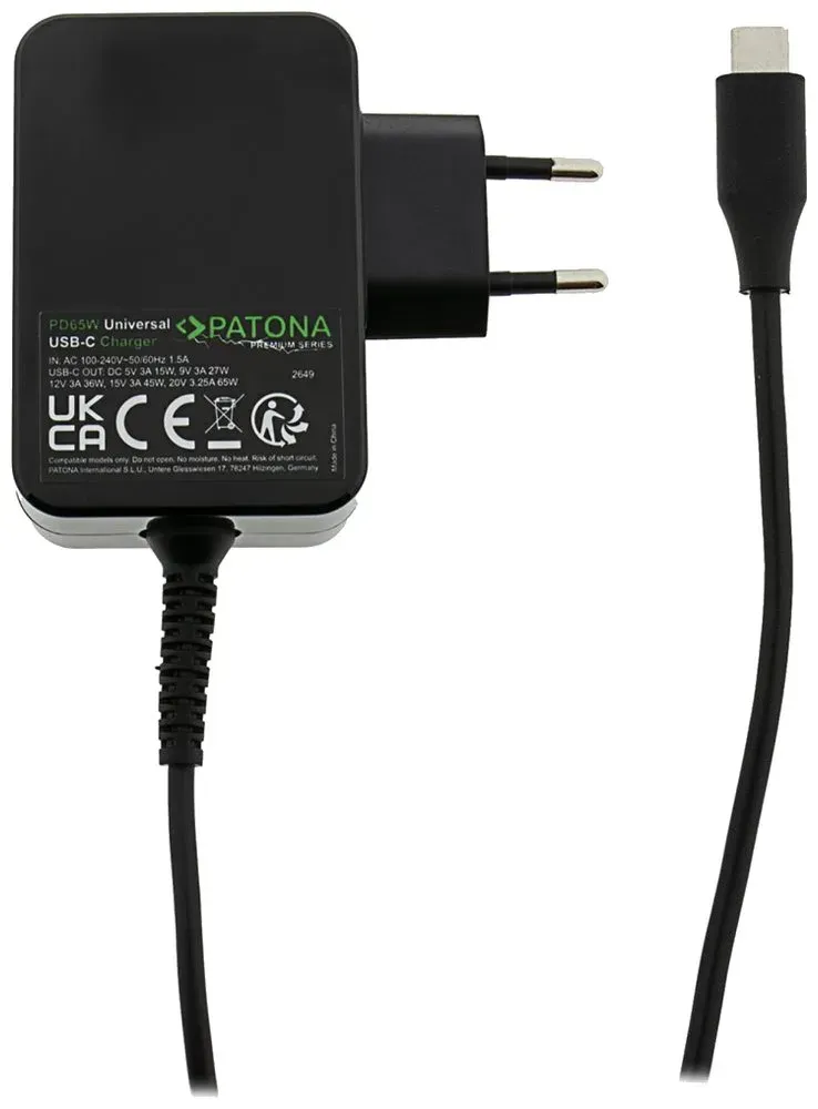 PATONA napájecí adaptér k ntb/ 18,5-20V 65W/ 6 konektorů/ UNI/ USB-C/ Power Delivery