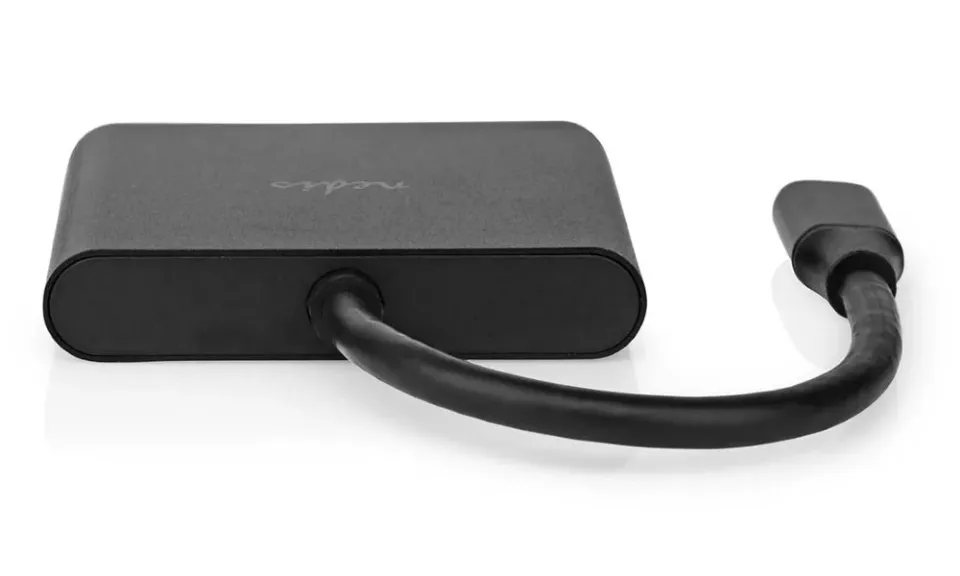 NEDIS USB 3.2 Gen 1 adaptér/ USB-C zástrčka - USB-A zásuvka - USB-C zásuvka/ výstup HDMI/ černý/ box/ 10 cm