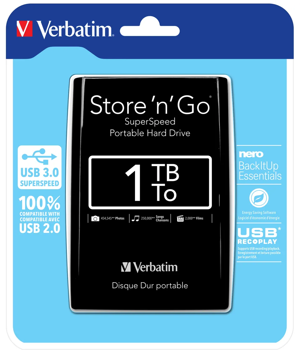 VERBATIM Store´n´ Go 2,5" 1TB USB 3.0 černý