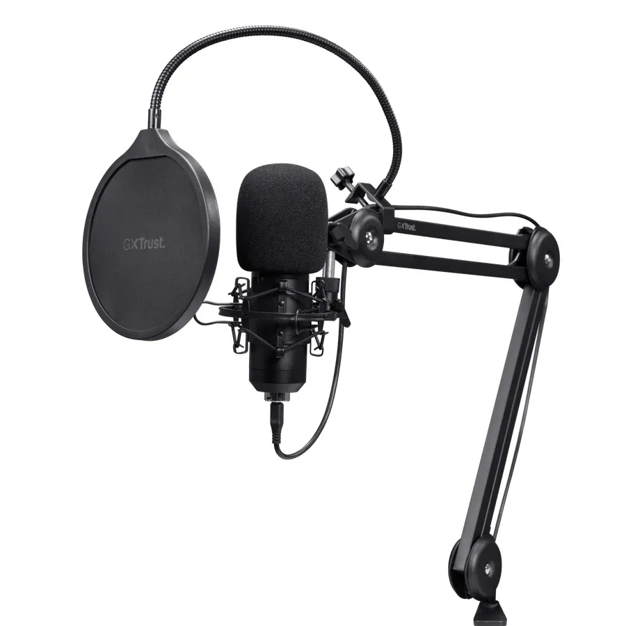 TRUST mikrofon GXT270 Emita II s nastavitelným ramenem, USB-C, černá