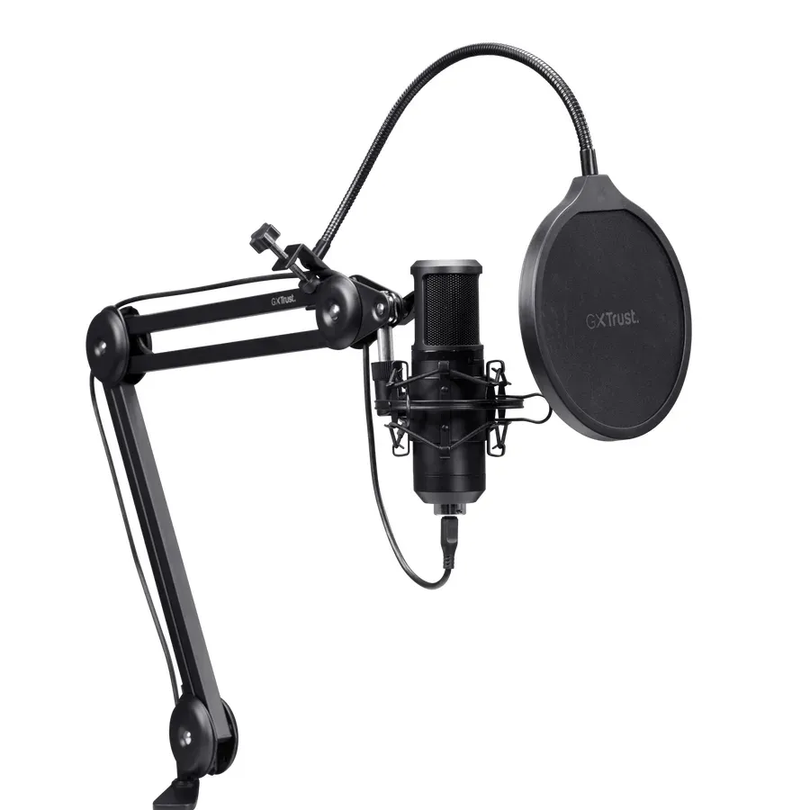 TRUST mikrofon GXT270 Emita II s nastavitelným ramenem, USB-C, černá