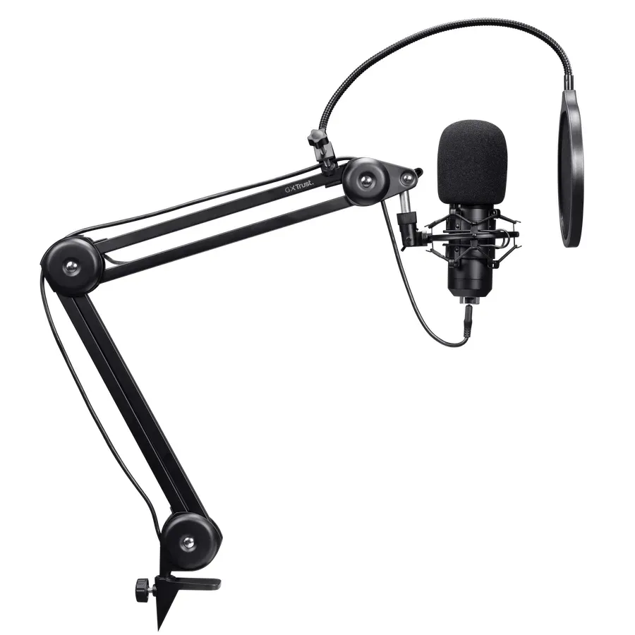 TRUST mikrofon GXT270 Emita II s nastavitelným ramenem, USB-C, černá