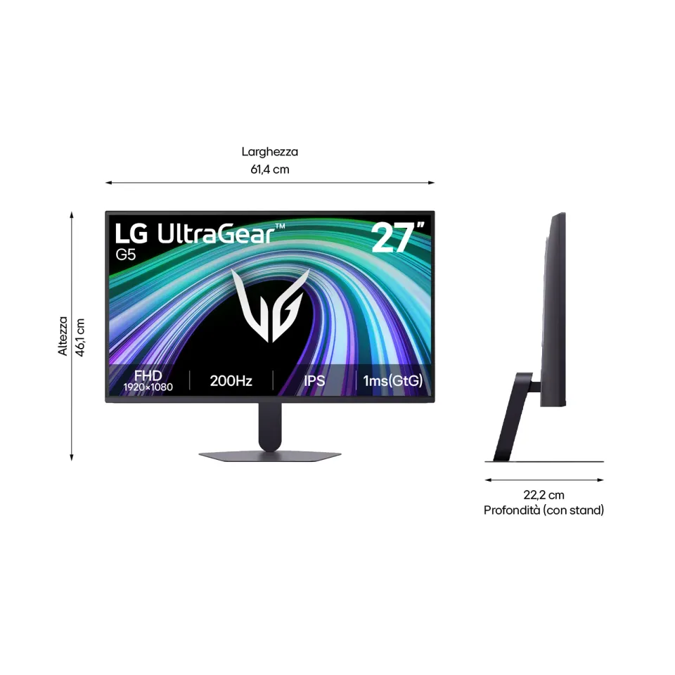 LG UltraGear/27G523B-B/27"/IPS/FHD/200Hz/1ms/Černá/2R