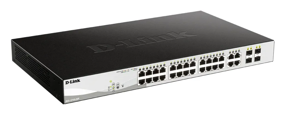 D-Link DGS-1210-24P 28-port Smart PoE Switch, 24x GbE PoE+, 4x RJ45/SFP, PoE 193W