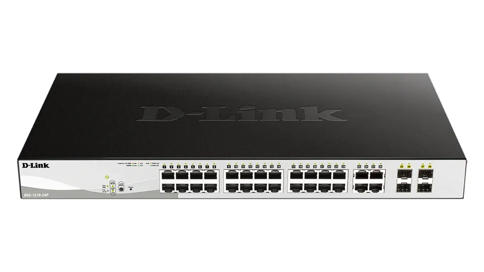 D-Link DGS-1210-24P 28-port Smart PoE Switch, 24x GbE PoE+, 4x RJ45/SFP, PoE 193W