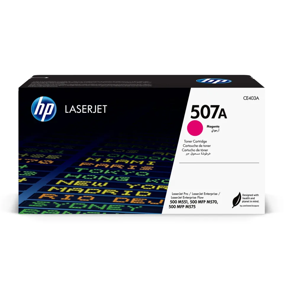 HP CE403A originální toner purpurový č.507A magenta 6000str. (pro CLJ M551, M570 purpurový)