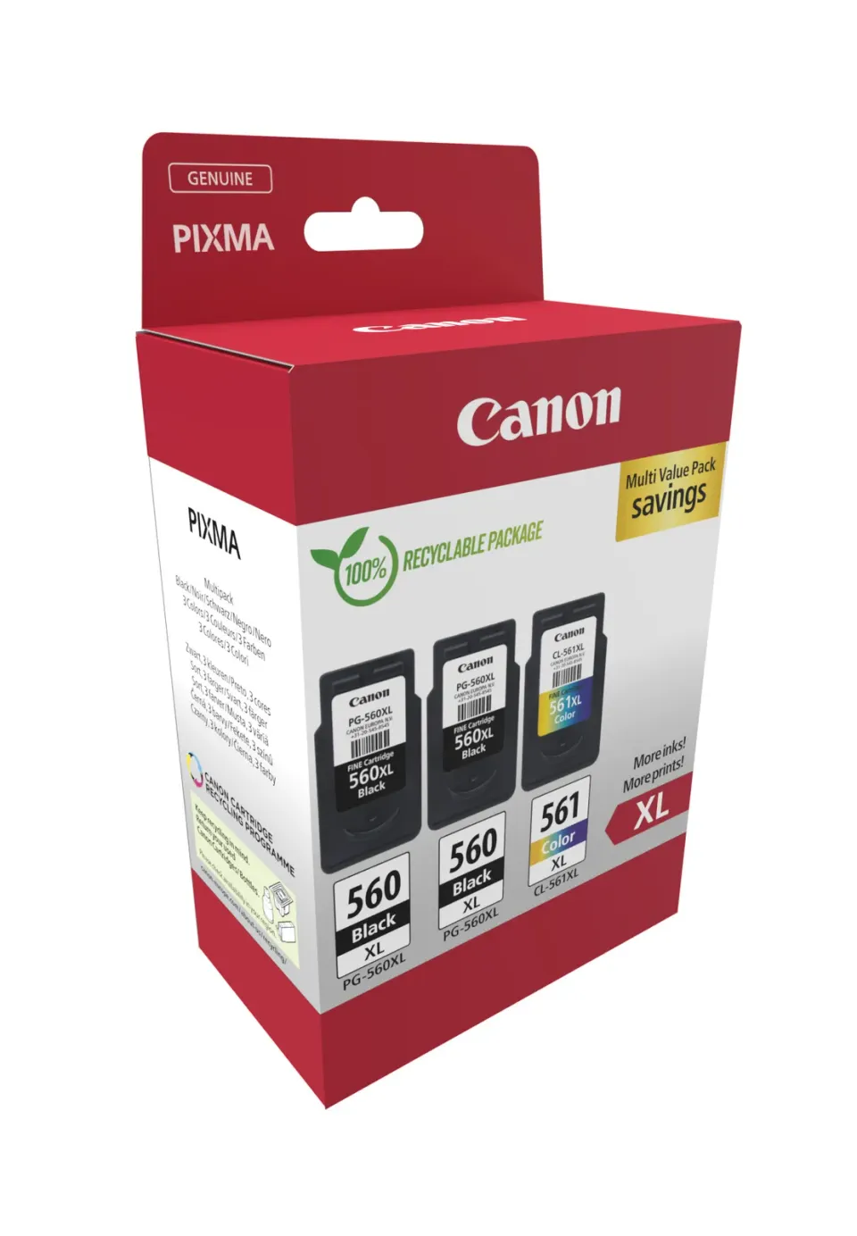 Canon cartridge PG-560XL x2 / CL-561XL Multipack / 2x black + Color / 2x400 str.