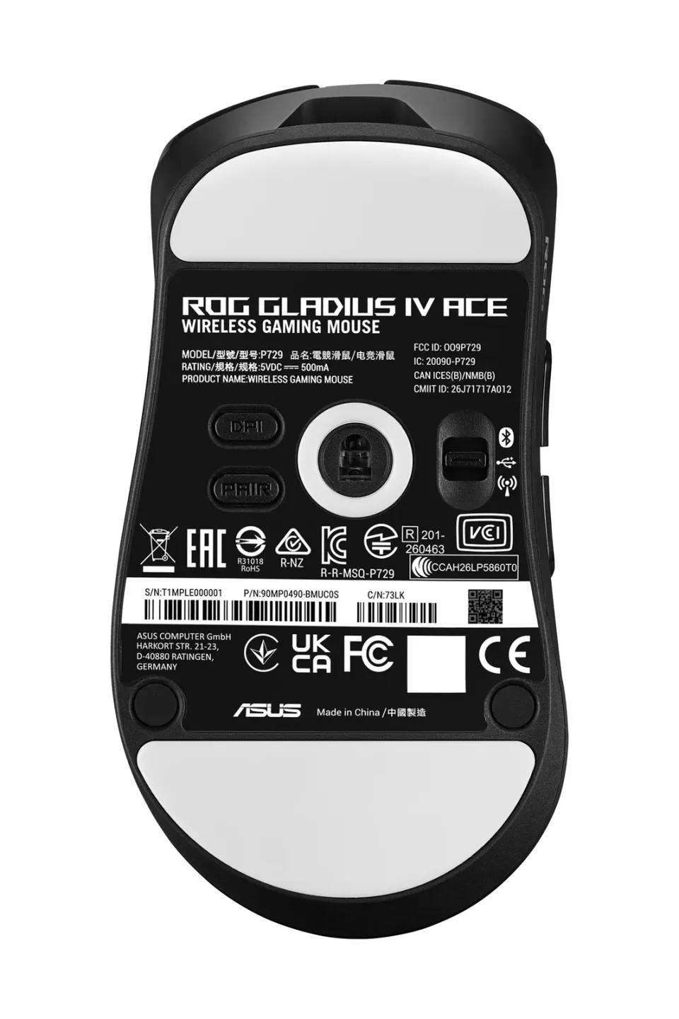 ASUS myš ROG GLADIUS IV ACE, Bezdrátová, až 65000 DPI, černá
