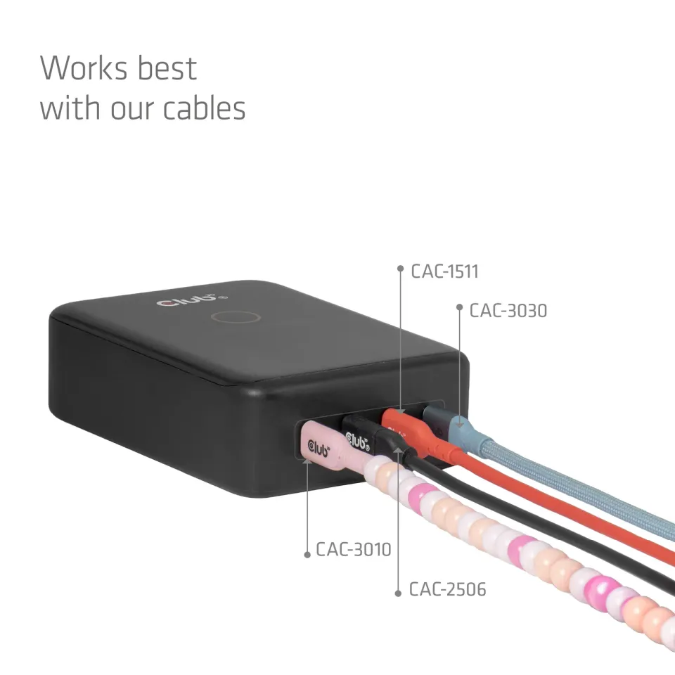 Club3D nabíječka 240W Charging Station GaN, 4xUSB-C, PPS + PD 3.1 Support + Led Display